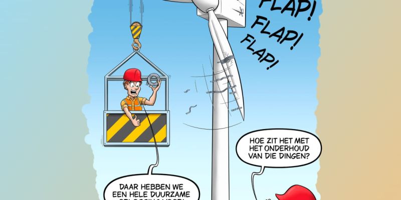 Gehavende windturbines opgelapt met tape