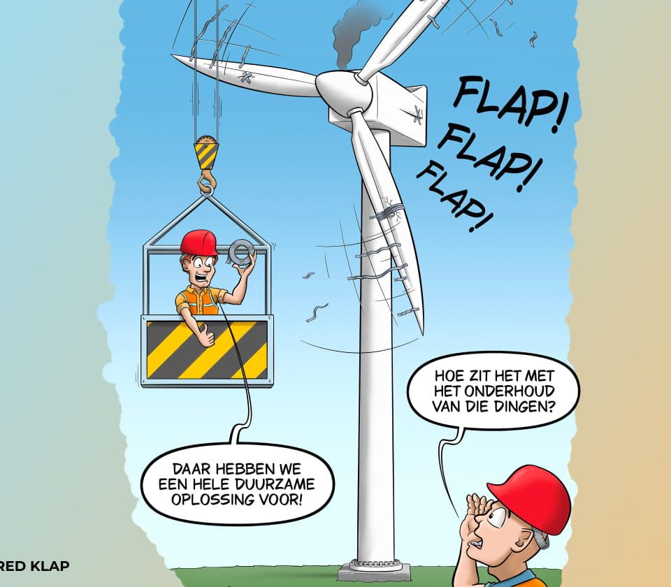 Gehavende windturbines opgelapt met tape